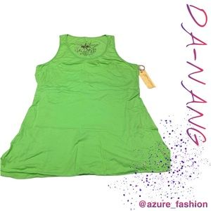 DA-NANG SURPLUS Soft Green Crew Neck Tank Top!